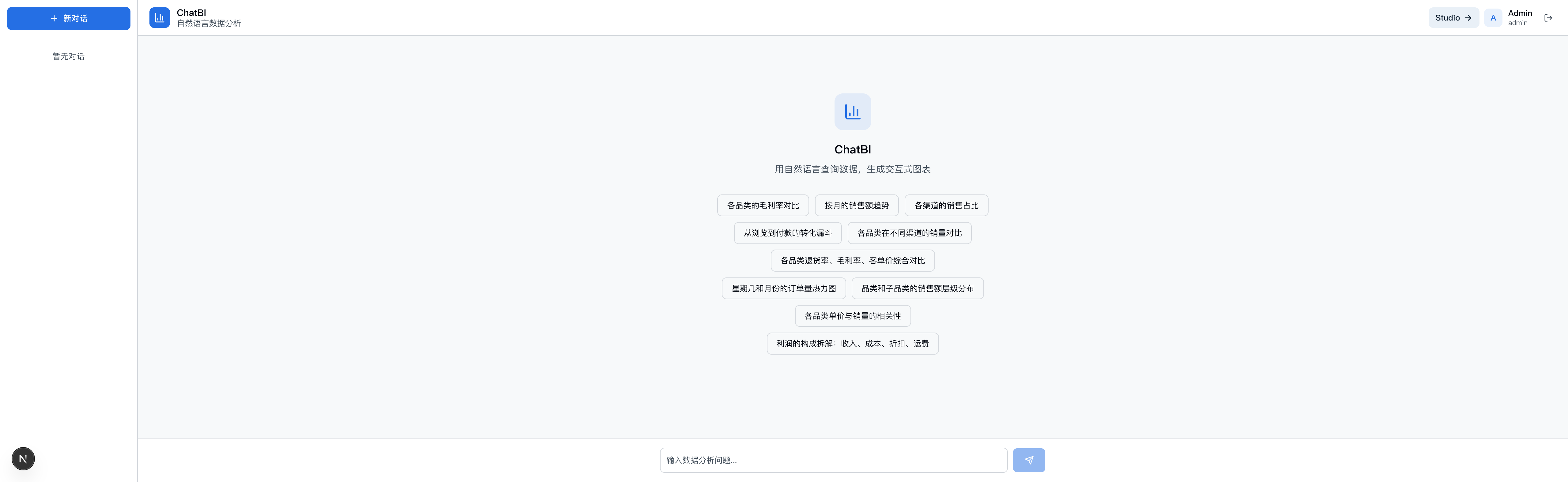 ChatBI 产品界面背景